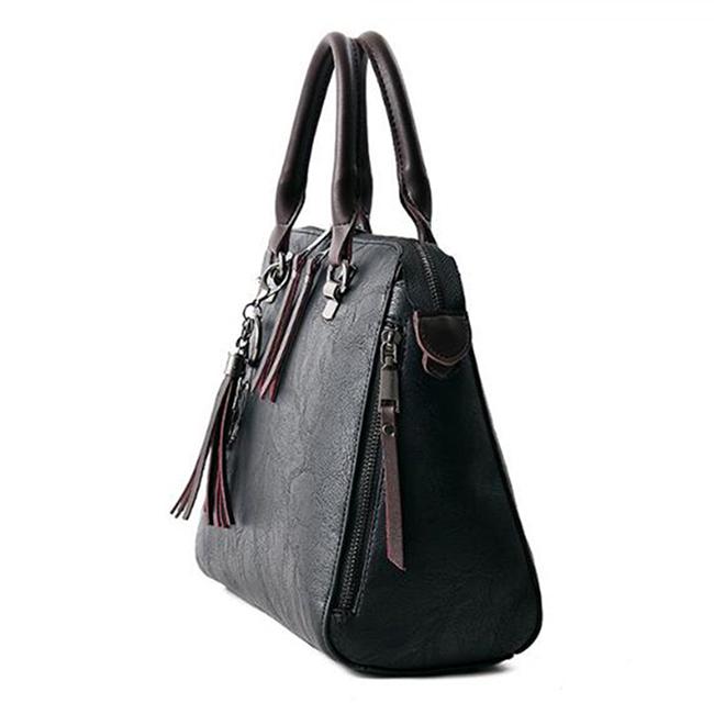 Mode Quaste Frauen Schulter Taschen Große Kapazität Casual Weibliche Handtasche Niet Zipper