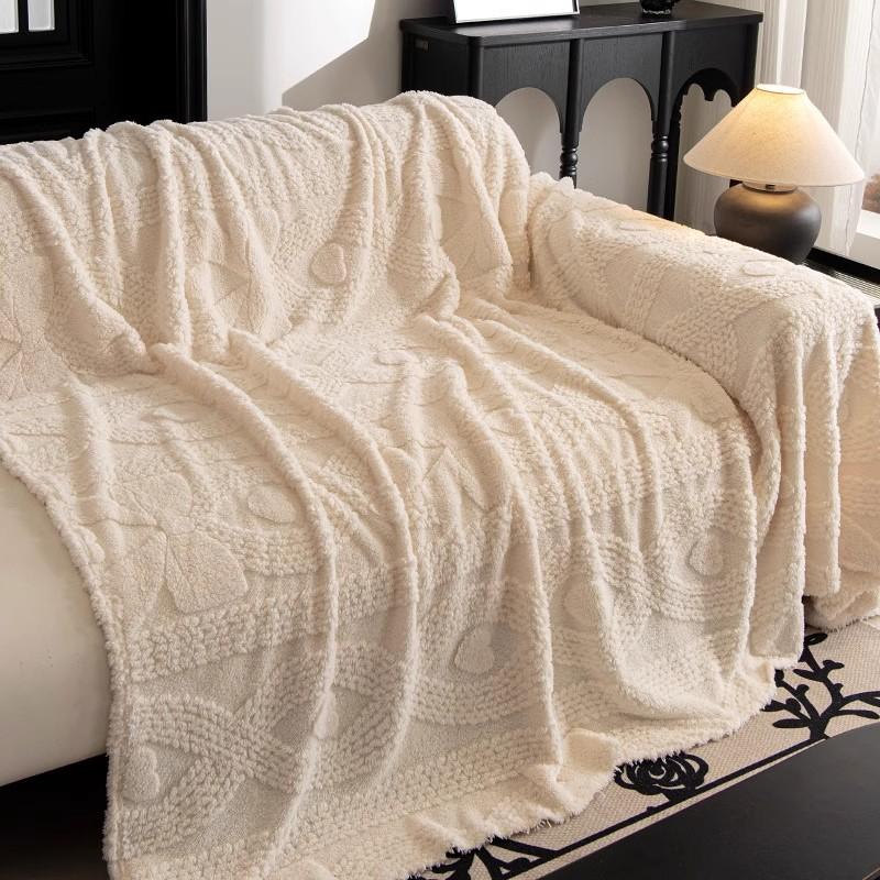 Funda Sofa Living Room Jacquard Thick Warm Sofa Mat Throw  Autumn Winter Sherpa Camping Picnic Sofa Cover