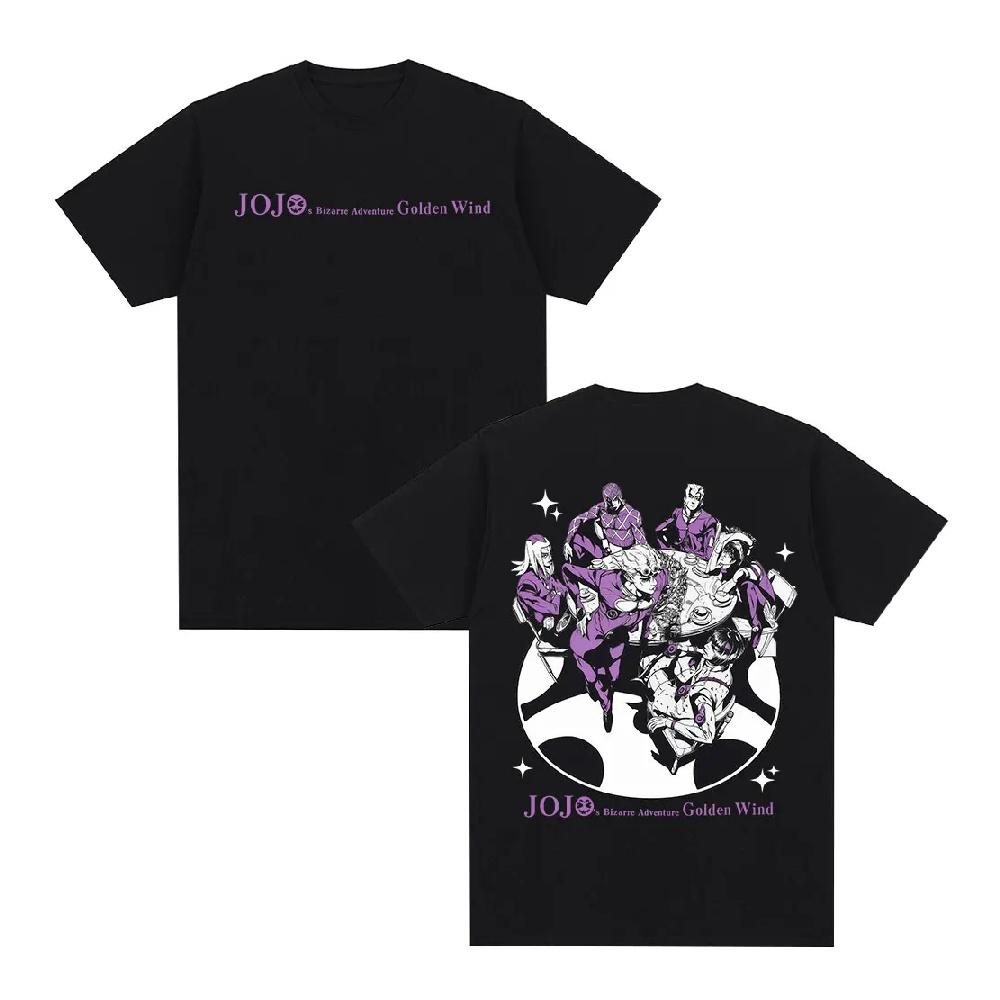 

Anime JoJo Bizarre Adventure Golden Wind Graphic T-shirts Men s Women Summer Casual Oversized Short Sleeves T Shirt Streetwear S чёрный