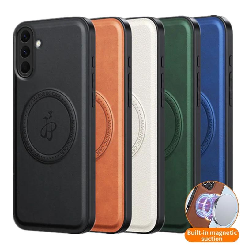 Magnetic PU Leather Case Cover for Samsung A6 A36 A16 A06 A A3 A1 A4 A34 for Wireless Charging Protective Cover