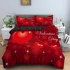 Valentine's Day Love Heart Pattern Duvet Cover Set 3D Print Comforter Bedding Sets Queen Twin Size Luxury Valentine's Day Gifts