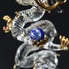 Fourcart Cute Handmade Glass Craft with Natural Stone Rising Dragon (Lapis Lazuli)
