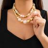 Eye Catching Large Bead Necklace Zinc Alloy Materials Clavicle Chain Accessories For Layering And Gifting