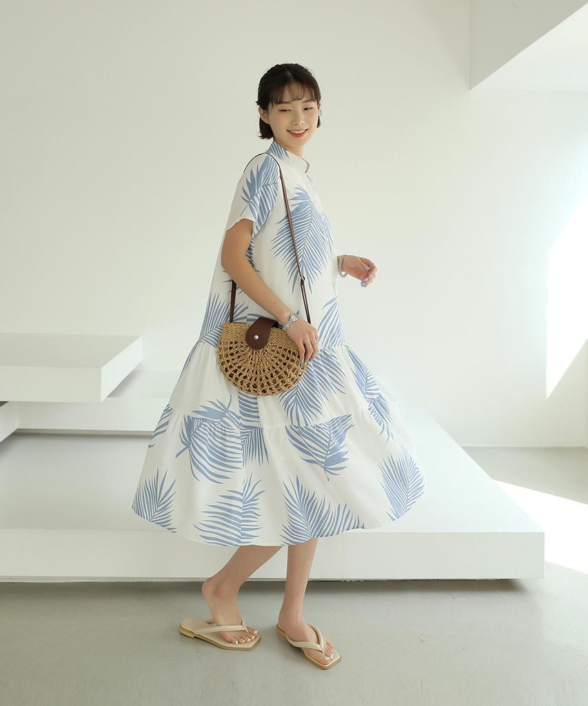 Ppaeppae Strap Palm Tree Long Dress