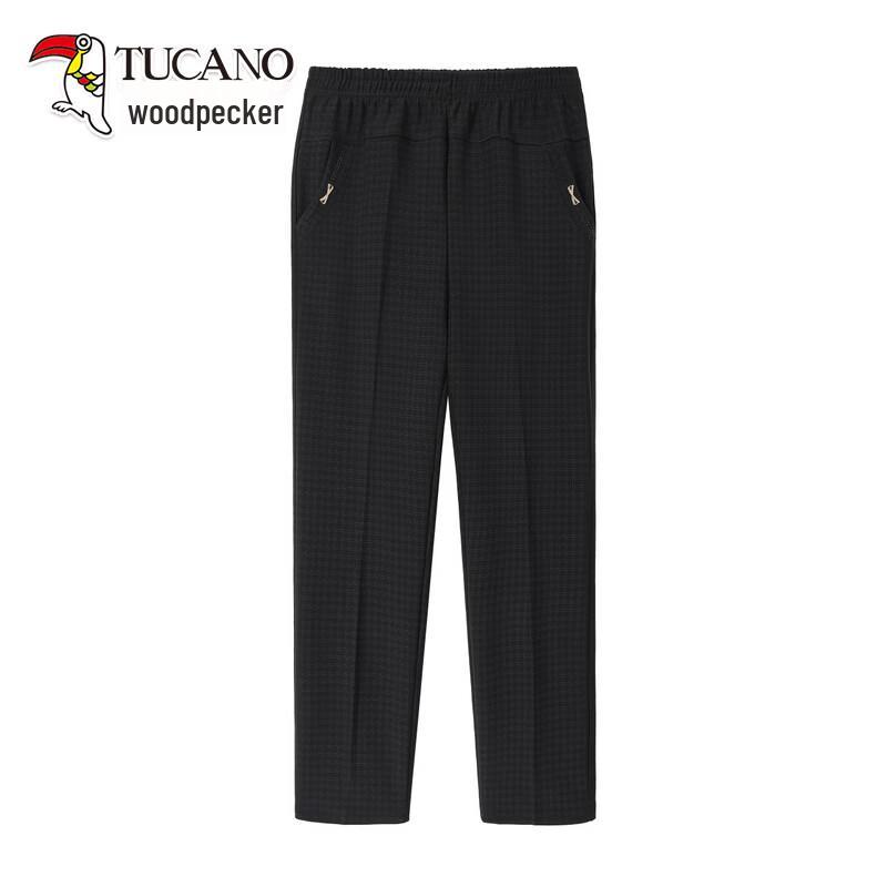 TUCANO Women's Elastic Waist Straight-Leg Trousers for Seniors