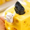 1/2/3/4Pcs Hollow Cheese Squeeze Toy with Black White Mouse Stress Relief Cheese Block Fidget Toy Relaxation Stress Ball Simulated Cheese Sensory Toy