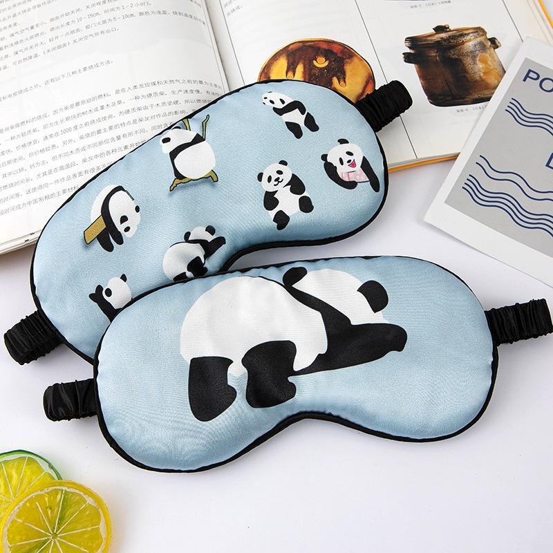 Imitated Silk Eye Patch Shading Sleep Panda Eye Mask Eyepatch Travel Relax Cover Eyeshade Health Sleeping Shield Eye Care Tools
