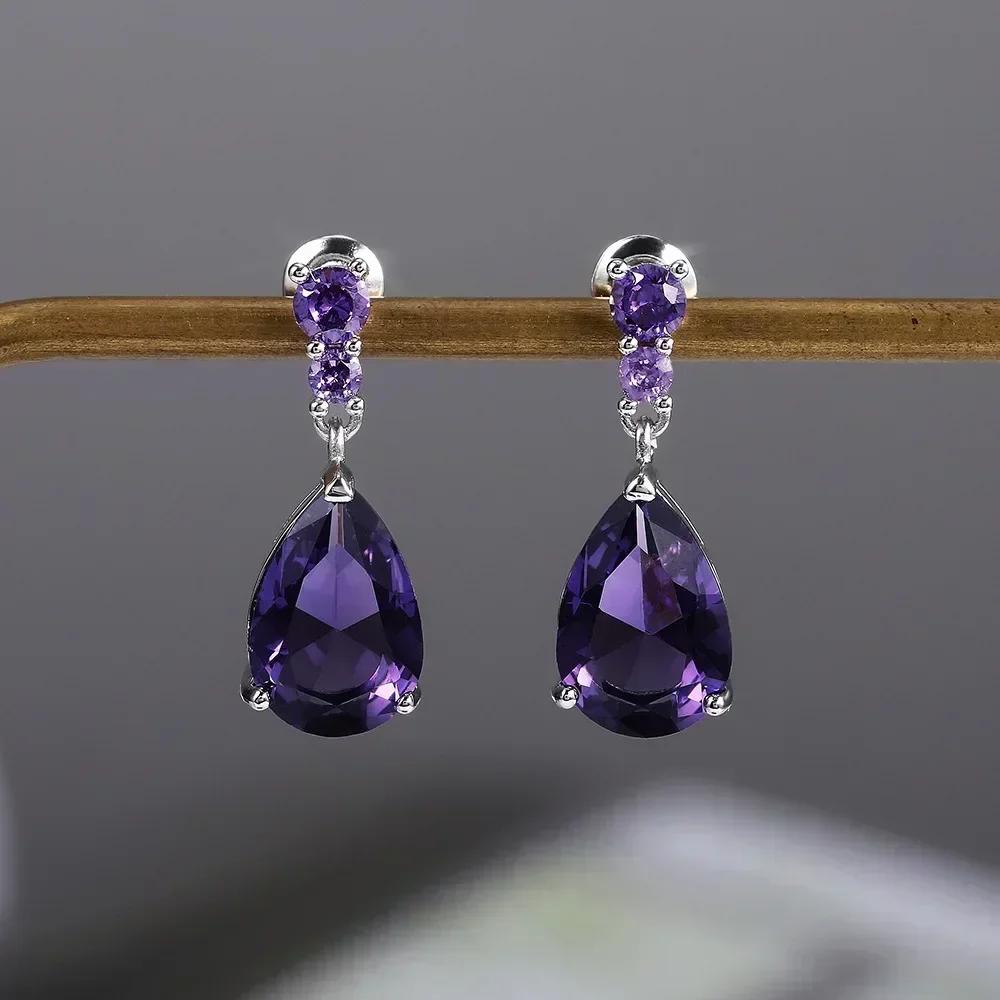 Zircon Oxide Temperament Earrings For Women Attending Banquets Fashion Mosonite Party Jewelry Personality Long Pendant