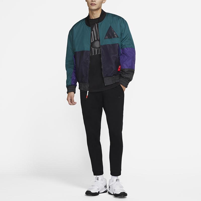 Nike Color Block Casual Sporty Warm and Durable Pilot Cotton Jacket Men Outerwear Teal CK6671-300