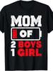 Mom Of 2 Boys And 1 Girl Battery Low | Vintage Crew Neck T-Shirt With Slight Str