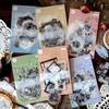 30PCS/Pack PET Lace Stickers Pack White and Black Theme Sticker for Scrapbooking Diary Decoration