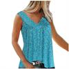 Womens Sleeveless V Neck Casual Blouse Floral Print Lightweight Summer Top with Relaxed Fit and Soft Fabric for Everyday Wear