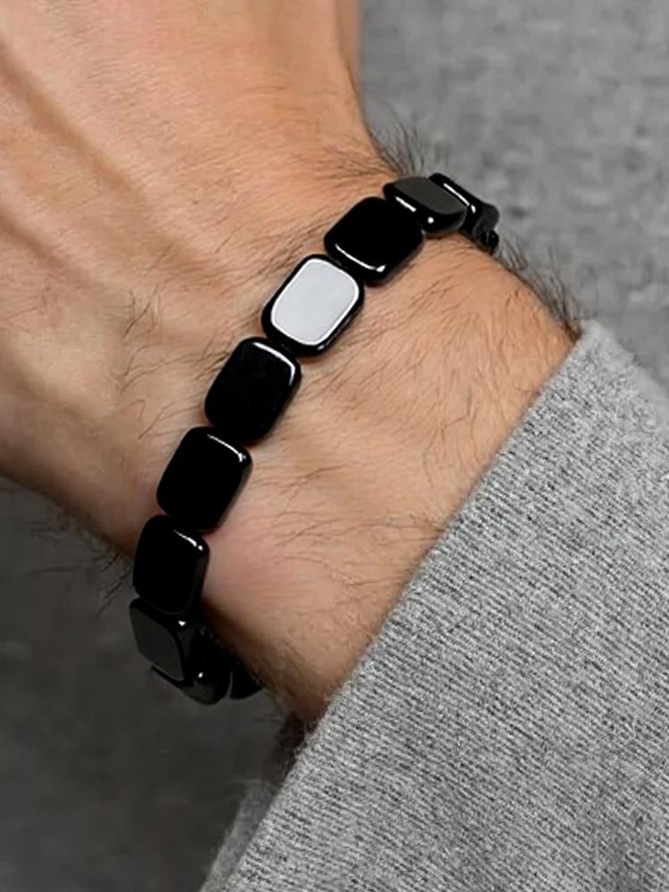 Stylish Hematite Bracelet for Men - Masculine Wrist Jewelry for Work, Travel & Meditation - Perfect Gift for Husband Boyfriend