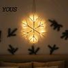 Christmas Wall Hanging Lights Lighted Snowflake Decoration, LED Shaped Wooden Tree Winter Seasonal Room Decorations Branch Light for Window