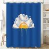 Bathroom Shower Curtain Tropical Sunset Ocean Beach Nature Landscape Wall Art Decor Coastal Vibes Home Textile