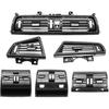 Conditioning Vent Carbon Fiber Pattern Front Rear Chromed Vent Grille Cover Panel Fit for BMW 5 Series F10 F11 520 525 528 530 535 Instrument Panel