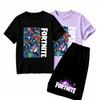 Anime Game Fortress Print Outdoor Street Kids T-shirt and Shorts Summer Home Casual Outfit Boy and Girl's Sports Set