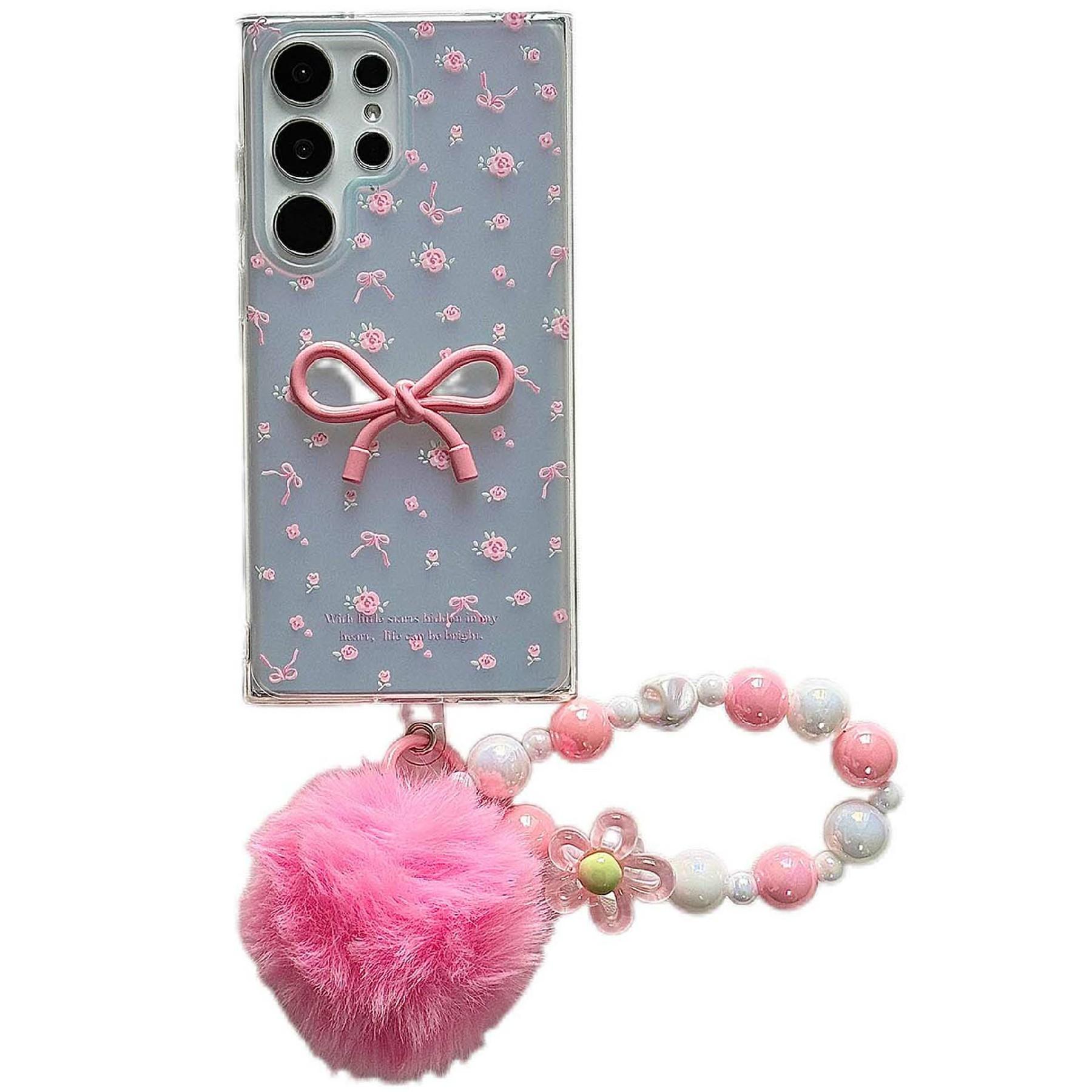 

Чехол для Samsung Galaxy S25 Ultra с цветочным узором, IMD TPU чехол для телефона с цепочкой A