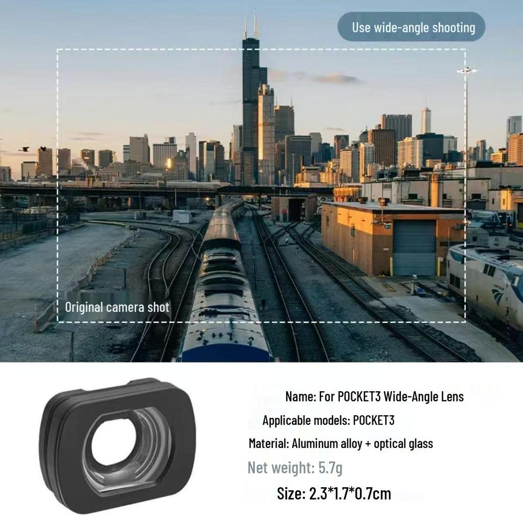 DJI Pocket 3 Filter Set: Wide-Angle, UV, Black Soft, ND Dimming, Light Transmission, and Brightness Adjustable Filters.