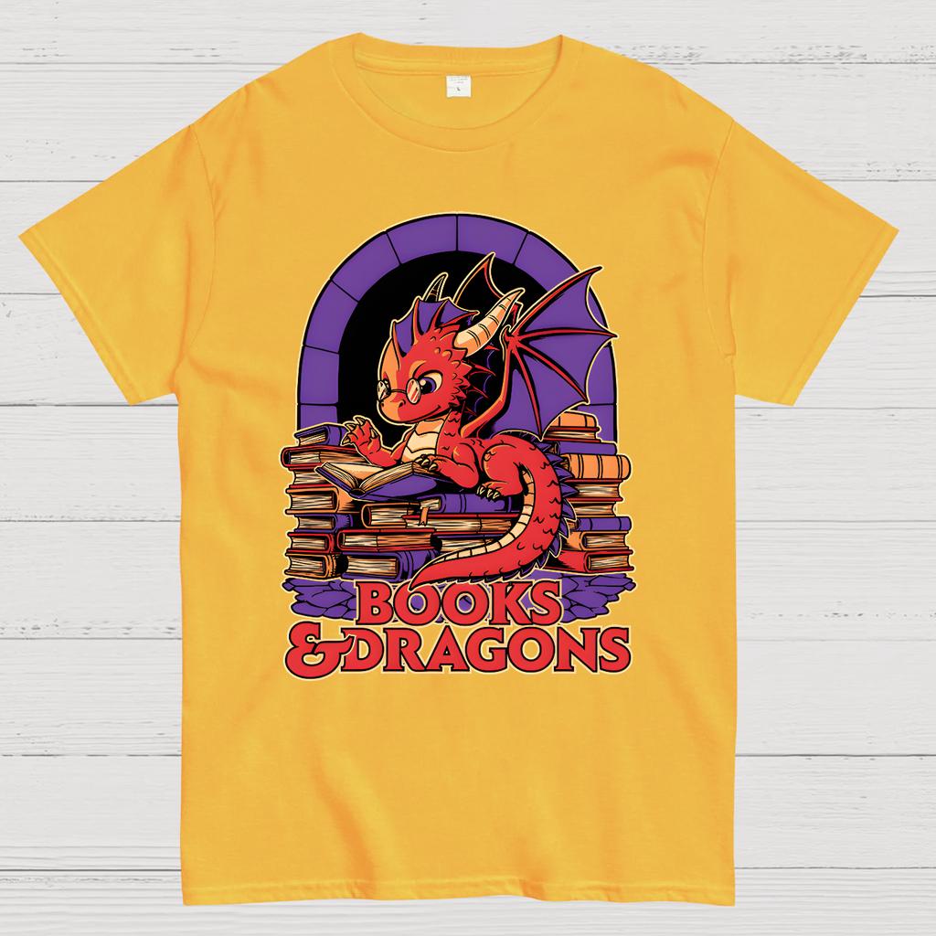 Books and Dragons Cotton Summer Casual Cool Loose T-Shirt