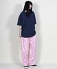 Deumakeu Flower Pattern Side One-Pleat Semi-Wide Pants Hot Red
