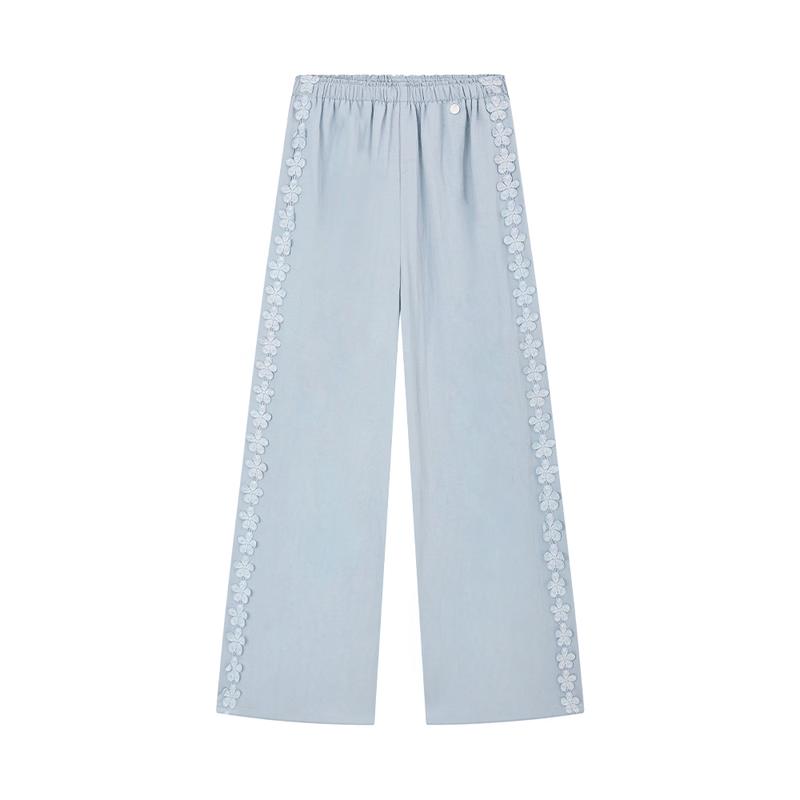 ELLE KIDS Girls' French Style Ruffle Straight Leg Trousers