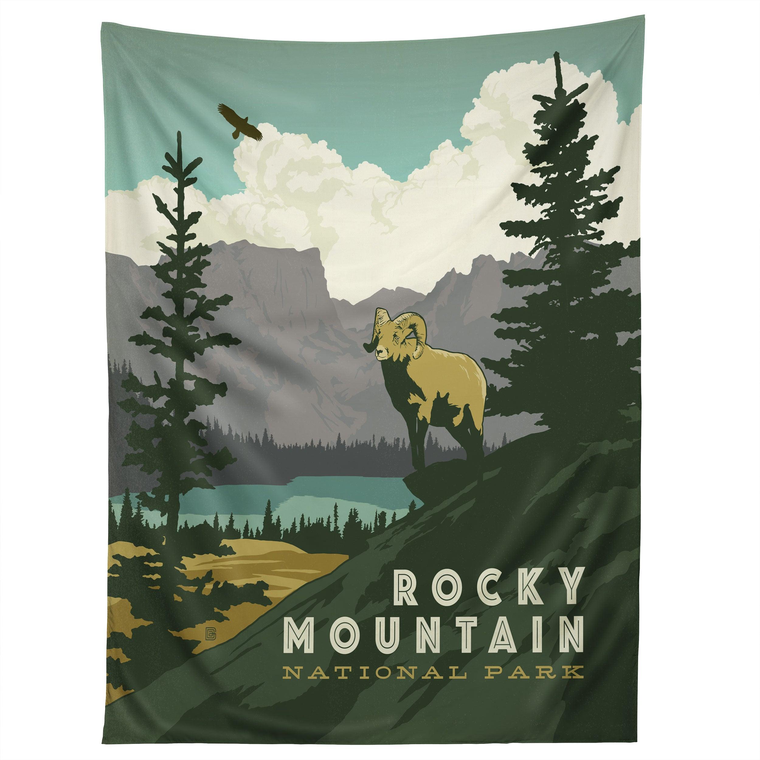ROCKY MOUNTAIN NATIONAL PARK tapestry 75x100