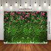 2D Natural Plant Wall with Pink Roses and Daisies Backdrop Photo Background