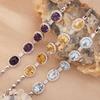 S925 Sterling Silver Color Treasure Jewelry Natural Citrine Amethyst Topaz Bracelet Women
