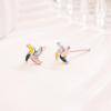 S925 Silver Colorful Windmill Stud Earrings - Xiao Zhan Inspired, Simple & Cute.