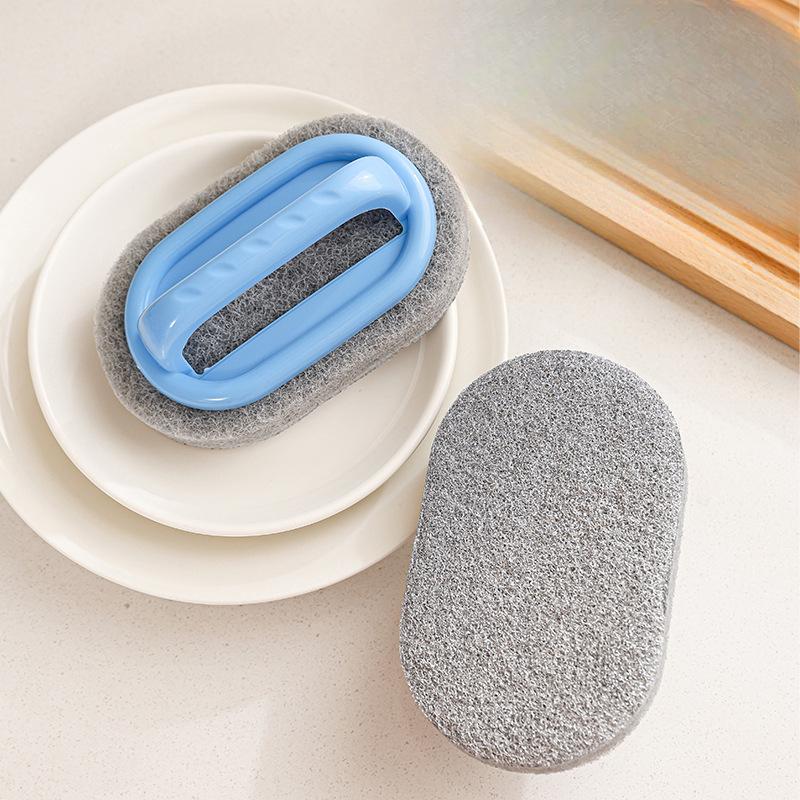 Kitchen and Bathroom Handle Pot Brush, Powerful Cleaning Sponge Brush, Thickened Tile Cleaning Brush