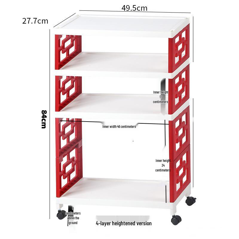 Multi-Layer Movable Storage Rack for Kitchen and Shoes