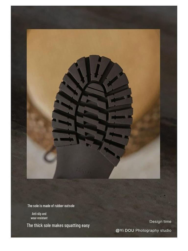 Botins Martin Femininos de Sola Macia, Estilo Britânico 2025, Plataforma Petite, Aumentam a Altura para Outono/Inverno