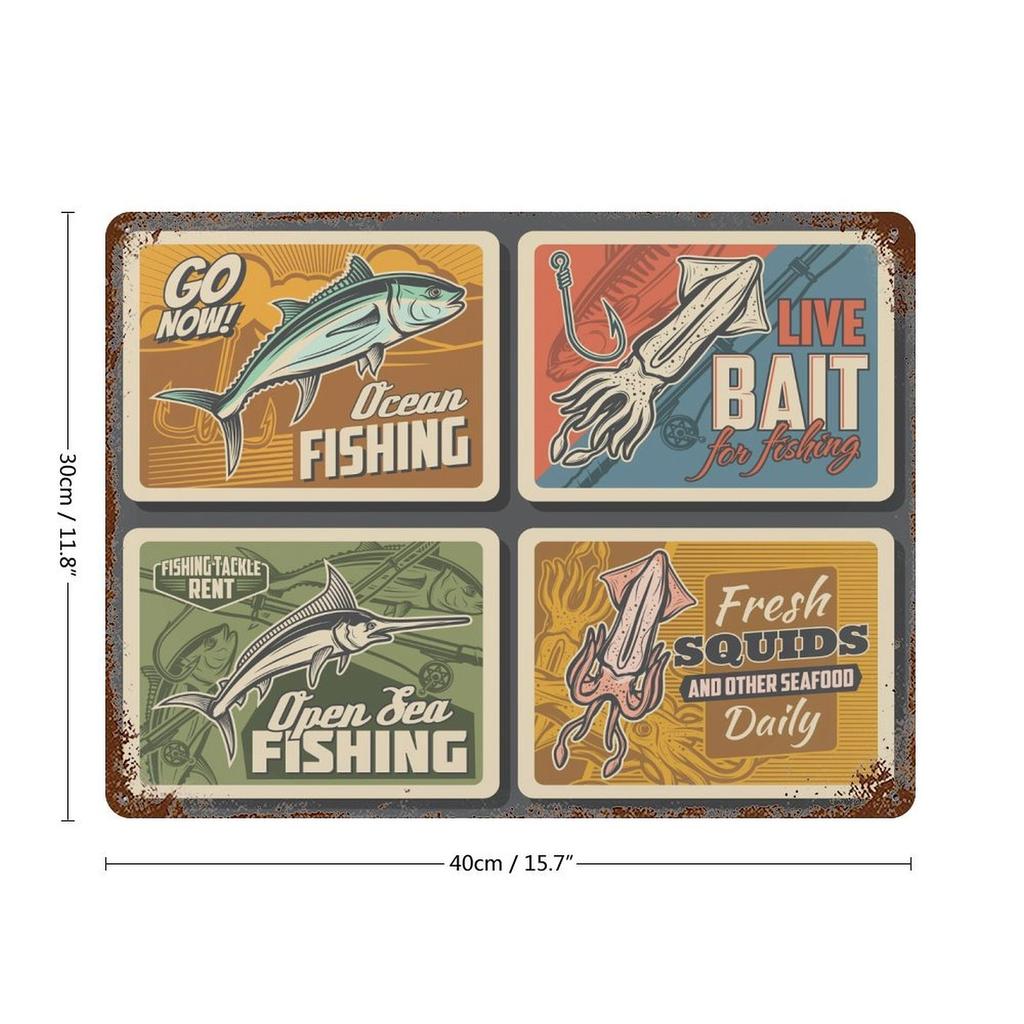 1-Pack Aged Vintage Wall Sign, 20×30cm and 30×40cm, Rustic Metal Decoration for Lounge, Pub or Kitchen