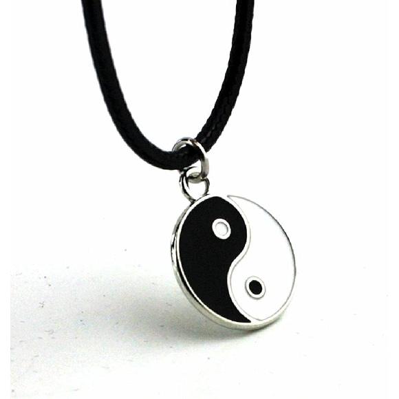 Yin Yang Pendant Necklace for Mens - Adjustable Cord Necklace