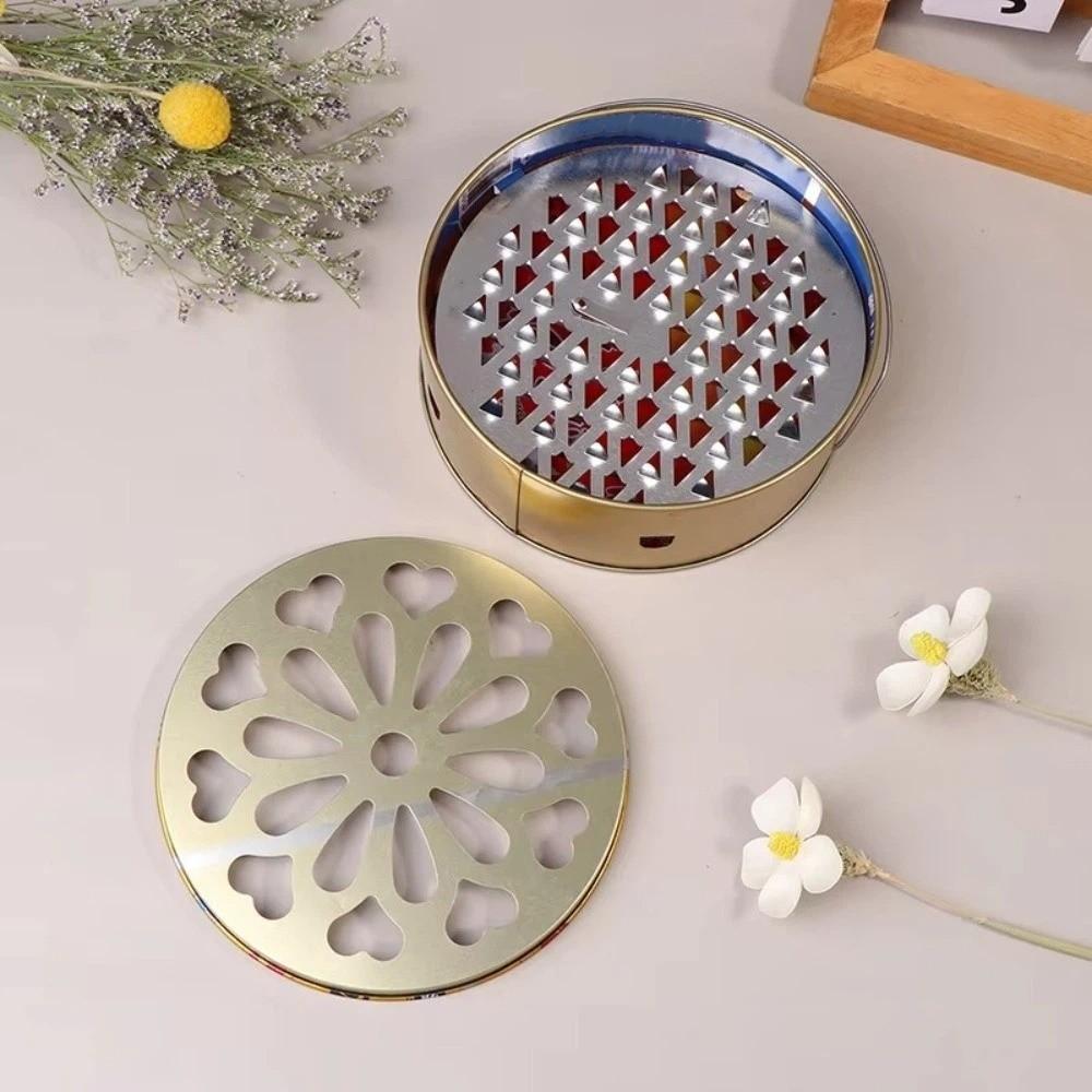 Hollow Out Incense Burner Box with Handle Lid Mosquito Incense Box Sandalwood Box  Home Decorative