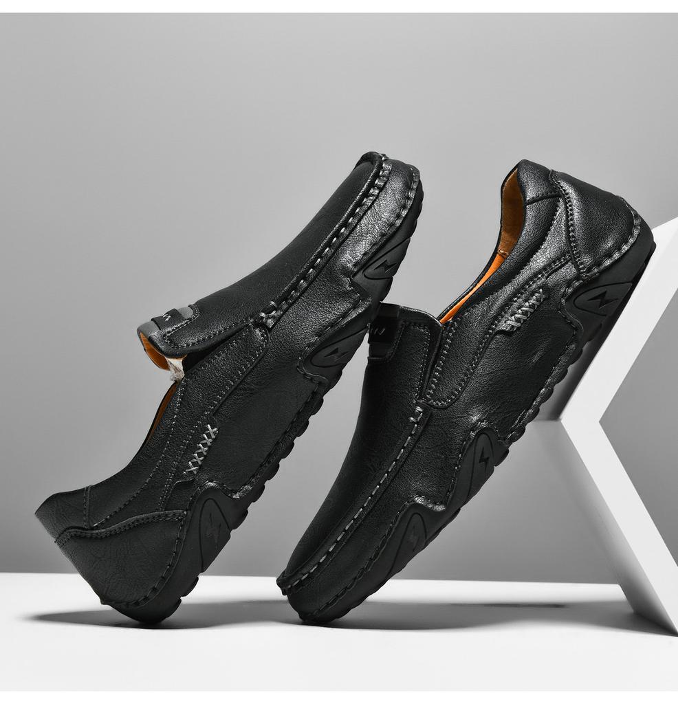 Fashion Casual Leather Man Loafers Comfy Summer Slip on Footwear Breathable Men Leisure Walk Driving Shoes Moccasins Non-Slip Boat Flats