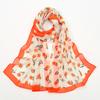 Georgette Floral Printed Shawl Chiffon Silk Scarf Lightweight Neck Scarf Summer Neck Sun Protection Silk Scarf Shawl 160*50cm