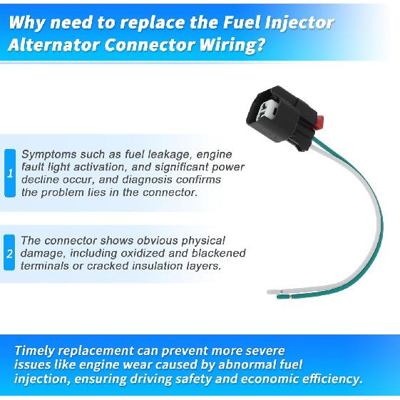 6 Pcs Fuel Injector Alternator Connector Wiring for Jeep Wrangler JK TJ for Dodge for Ram 1500 for Chrysler Quick Connector Gasoline Injectors