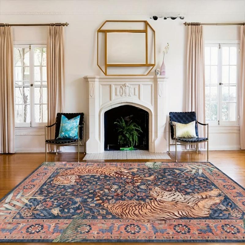 Home Decor Brown Tiger Pattern Large Area Carpet Home Decor, Living Room Mat, Sofa Cushion, Door Mat, Bedroom Mat, Outdoor Rugs