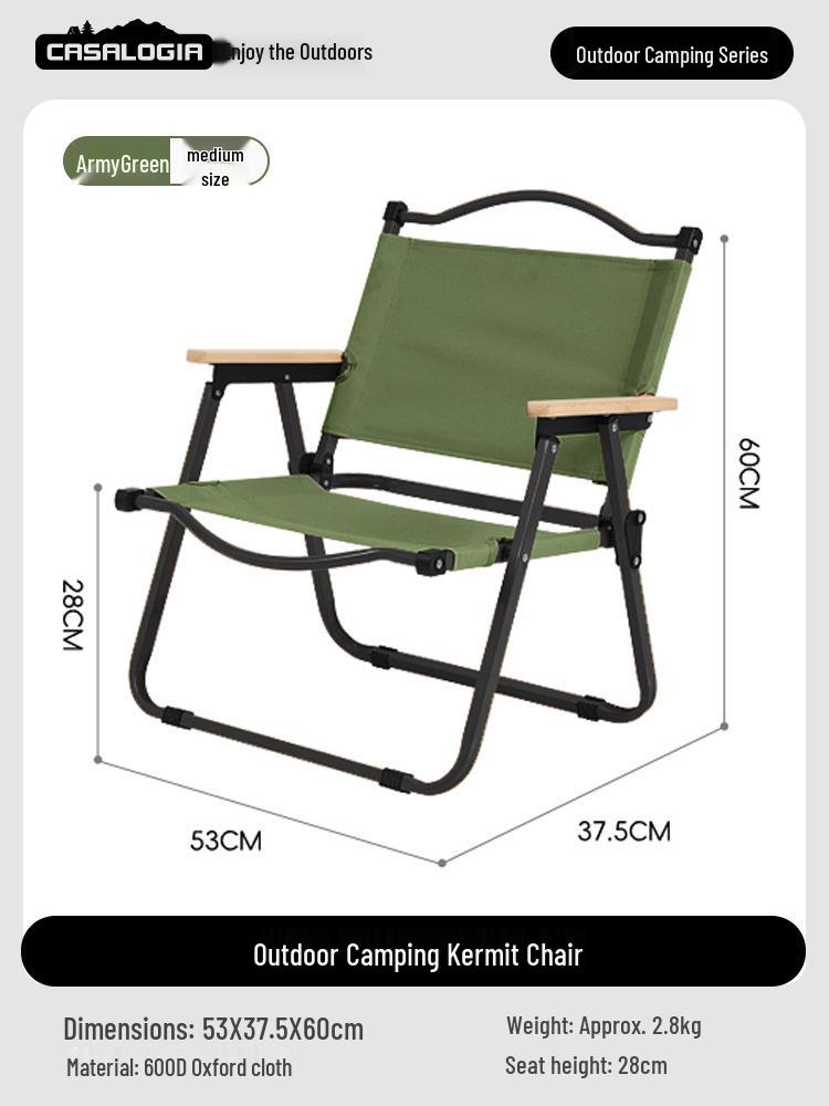 Boguwen Tianji Tragbarer Klapp-Outdoor-Stuhl für Camping, Picknicks, Strand und Imbissstände - Kermit-Stil