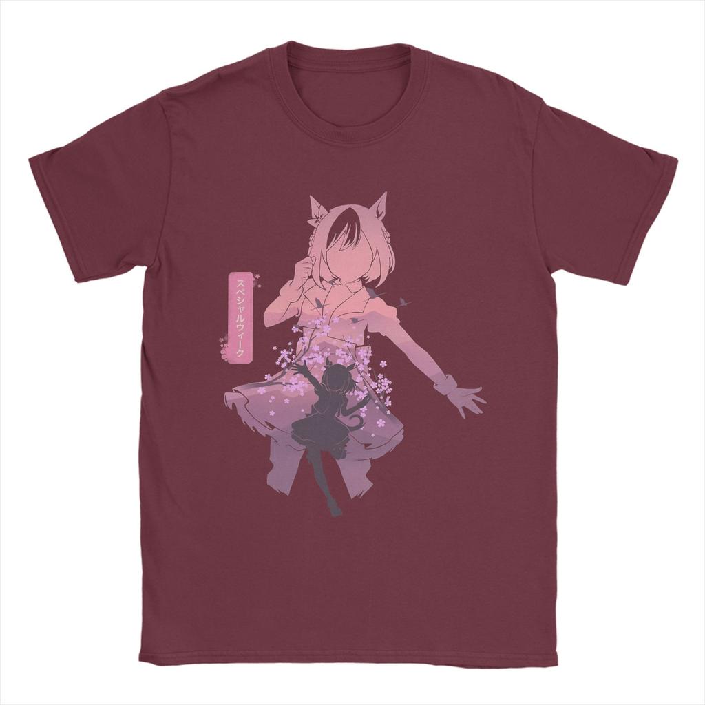 Funny Special Week Uma Musume Anime TShirt for Unisex Round Neck Cotton T Shirt  Short Sleeve Tees Classic Clothes
