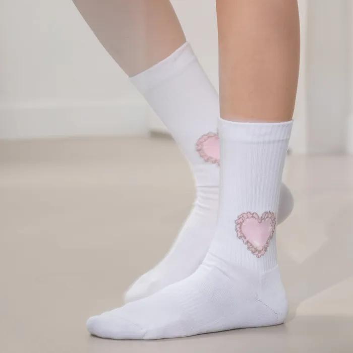 [hiig] no.311 white heart cushion sport socks