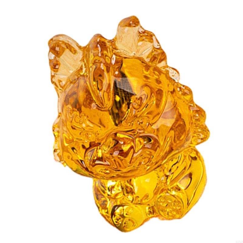 62KD Chinese Crystal Dragon Figurine Ornaments Twelve Zodiac Loong Portrait Fengshui Craft Glass Art Shop Opening Gift Room