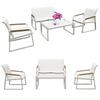 Conjunto de Muebles de Jardín: Juego de 2 Sillas, Sofá, Mesa de Aluminio Para la Terraza