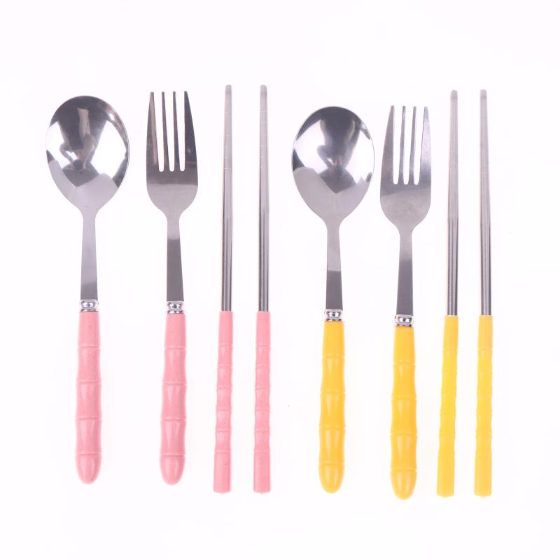 3Pcs Stainless Steel Portable Student Tableware Outdoor Travel Box Spoon Fork Chopsticks Set Adult Gift Cutler