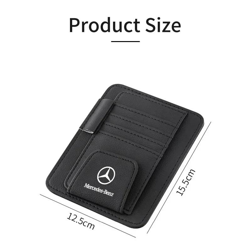 TEP3 Car Sun Visor Eyeglasses Organizer Multiple Pockets For Mercedes Benz AMG A C E Class W201 W210 W108 W204 W205 W203 W211 W124