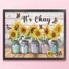 Sunflower Printed Cross Stitch Kit 50x40cm DIY 11CT Embroidery Craft Set Decor