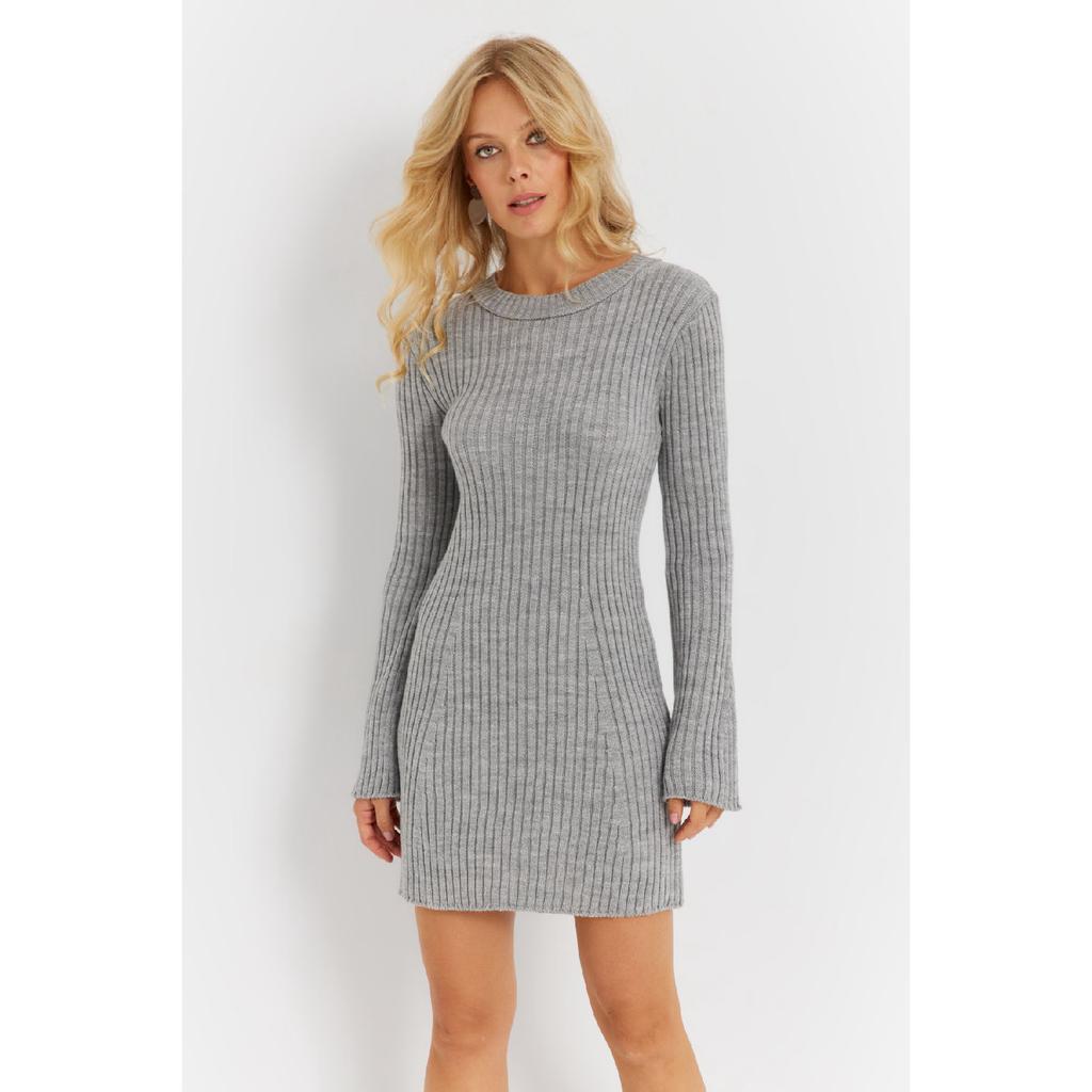 Women's Burgundy Spanish Sleeve Knitwear Mini Dress Yv273