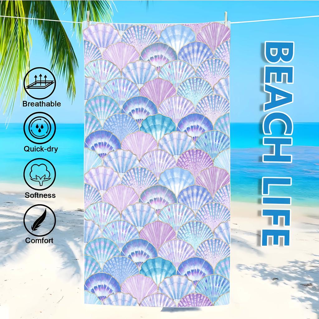 Microfiber Beach Towel Exquisite Prints Thin Quick Dry Absorbent Oversized Towel for Beach Swimming Camping Yoga Bath Sports